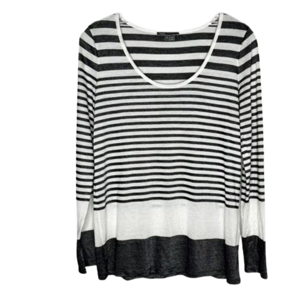 Vince Long-Sleeved, Boldly-Striped Top - Black/White - S - Picture 3 of 9